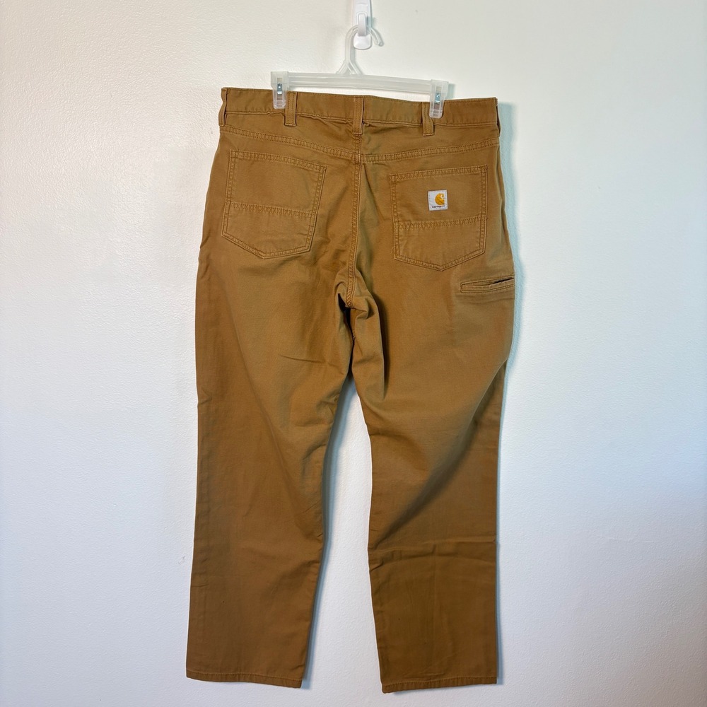 Carhartt Relaxed Fit Canvas Work Pants Mens 38x32 Brown Duck Utility Trousers - Picture 3 of 6